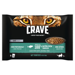 Produktbild von Crave Katzen Nassfutter Thunfisch Stückchen in Sauce Getreidefrei 4 x 85 g - 4 x 85 g