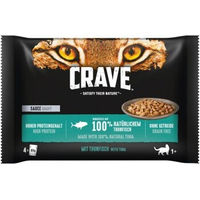 Produktbild von Crave Multipack Katzenfutter Adult Stückchen in Sauce Thunfisch Huhn Rind Getreidefrei 13x85g - 13 x 85 g