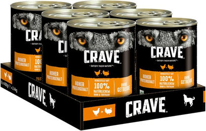Produktbild von Crave Nassfutter für erwachsene Katzen Huhn und Truthahn getreidefrei 12x400g - 12 x 400 g