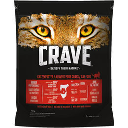 Crave Trockenfutter für ausgewachsene Katzen mit Rind und Huhn getreidefrei 750g - 6 x 750 g – Bild 1 von 13