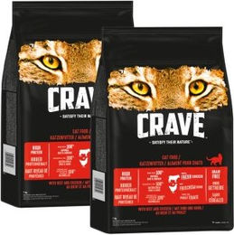 Crave Trockenfutter für erwachsene Katzen mit Rind und Huhn getreidefrei 2x7 kg - 2 x 7 kg – Bild 1 von 2