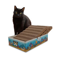 Produktbild von Croci Acquario 6-in-1 Kratzbaum aus Pappe für Katzen mit 3 wendbaren Kratzplatten und Katzenminze 44 x 28 x 10 cm