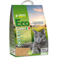 Produktbild von Croci Eco Clean Katzenstreu 6 L – biologisch abbaubare Pflanzenstreu klumpend unparfümiert - 6 l
