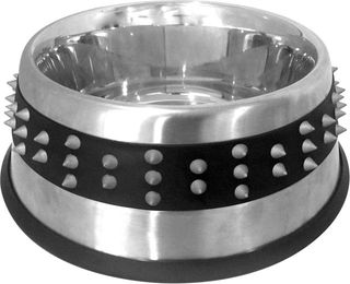 Produktbild von Croci Futternapf Rubber Studs aus Edelstahl 850 ml Silber - 0,85 l