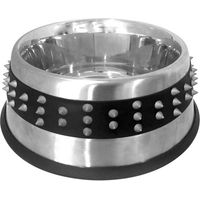 Produktbild von Croci Futternapf Rubber Studs aus Edelstahl 850 ml Silber - 0,85 l