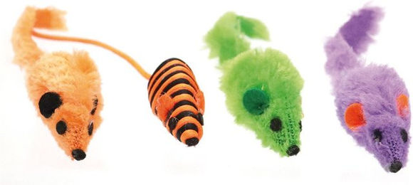 Produktbild von Croci Halloween Katzen Spielzeug Set aus Plüsch mit Katzenminze 12er Pack Bunte Mäuse für Katzen