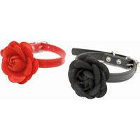 Produktbild von Croci Hundehalsband Schwarze Rose aus Kunstleder Größe M