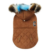 Produktbild von Croci Hundejacke Winterjacke mit Shearling-Kapuze Braun Größe L