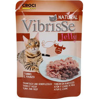 Produktbild von Croci Jelly Beutel Leckerli für Katzen mit Thunfisch und Rindfleisch 70 g - 70 g