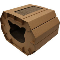 Produktbild von Croci Katzenkratzbaum aus Pappe mit umkehrbarer 2-lagiger Box für erwachsene Katzen 50x38x35 cm