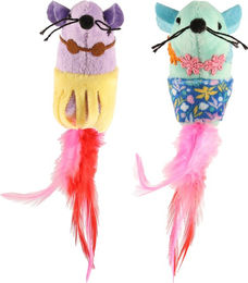 Produktbild von Croci Katzenspiel Hawaii Mice Set aus buntem Plüsch 8 cm