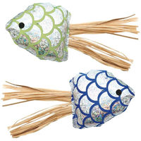 Produktbild von Croci Katzenspielzeug Jellyfish 2er Set aus Plüsch mit Catnip in Bunt und Silber 14 cm