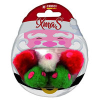Produktbild von Croci Katzenspielzeug Xmas Mice Set 5 Stück bunte Plüschmäuse für Katzen