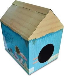 Produktbild von Croci Kitty Cove Kratzkarton aus Kratzpappe für Katzen in Blau und Bunt