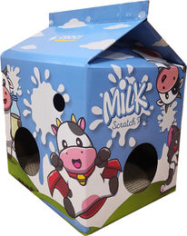 Croci Milk Kratzbaum aus Karton für Katzen Adult 34x34x49 cm – Bild 1 von 8