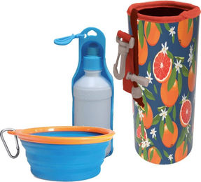 Produktbild von Croci Reisekit Sicily 3-teilig mit Wassernapf aus Silikon in Bunt