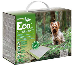 Croci Super Nappy Eco Hygienematten für Hunde, biologisch abbaubar, 57 x 54 cm, 14 Stück - 14 x 57 g – Bild 1 von 1