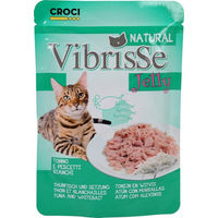 Produktbild von Croci Vibrisse Katzen Nassfutter in Gelee mit Thunfisch und Seezunge für alle Altersstufen 18 x 70 g