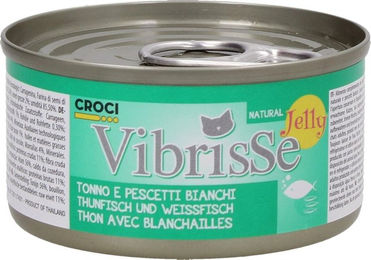 Croci Vibrisse Katzen Nassfutter mit Thunfisch und Weißfisch in Gelee für alle Altersstufen 24 x 70 g – Bild 1 von 6