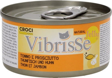 Croci Vibrisse Katzenfutter in Gelee mit Thunfisch, Huhn und Schinken für alle Altersstufen 24 x 70 g - 24 x 70 g – Bild 1 von 6