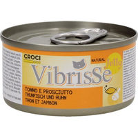Produktbild von Croci Vibrisse Katzenfutter in Gelee mit Thunfisch, Huhn und Schinken für alle Altersstufen 24 x 70 g - 24 x 70 g