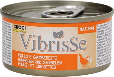 Croci Vibrisse Nassfutter für Katzen Huhn und Garnele ohne Farbstoffe und Konservierungsstoffe 24 x 70 g - 24 x 70 g – Bild 1 von 6