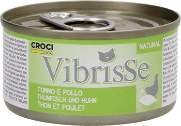 Croci Vibrisse Nassfutter für Katzen mit Thunfisch und Huhn 70 g - 24 x 70 g – Bild 1 von 3