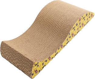 Croci Wavy Kratzpappe für Katzen mit Katzenminze Gelb Schwarz 50cm – Bild 1 von 11