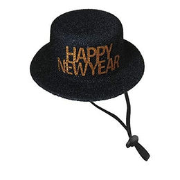Produktbild von Croci Xmas Happy New Year Hut aus Stoff in Schwarz