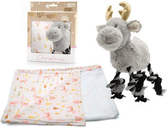 Produktbild von Croci XMAS Set Hundedecke aus Plüsch mit Quietschspielzeug