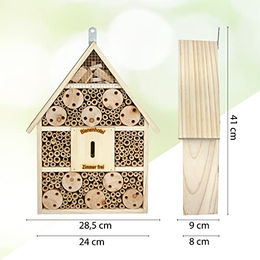 CULT at home Insektenhotel aus Holz als Nistkasten für Bienen und Schmetterlinge 38 cm Höhe – Bild 1 von 9
