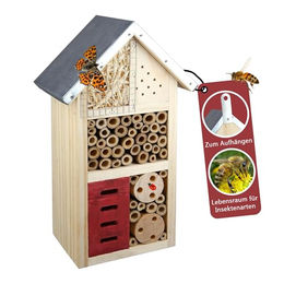 CULT at home Insektenhotel aus Holz für Bienen und Schmetterlinge Braun 26 cm – Bild 1 von 13