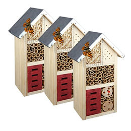 CULT at home Insektenhotel Set aus Holz für Nützlinge Braun 3er Pack – Bild 1 von 4