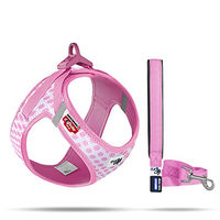 Produktbild von Curli Clasp Vest Geschirr und Führleine Set für Welpen in Pink-Circles Größe 2XS