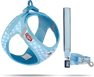Curli Clasp Vest Geschirr und Führleine Set für Welpen in Skyblue-Circles Größe 2XS/M – Bild 1 von 3