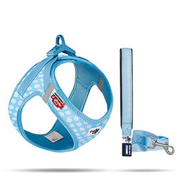 Curli Clasp Vest Geschirr und Führleine Set für Welpen in Skyblue-Circles Größe 3XS – Bild 1 von 7