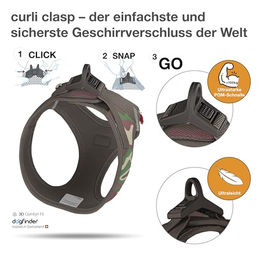 Curli Clasp Vest Harness Air-Mesh Sicherheitsgeschirr für Hunde Camouflage Größe L – Bild 1 von 7