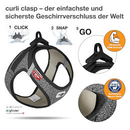Curli Clasp Vest Hundegeschirr aus Merino Wolle Schwarz XS – Bild 1 von 7