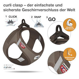 Curli Clasp Vest Hundegeschirr Cord Braun Größe XS wasserabweisend – Bild 1 von 7