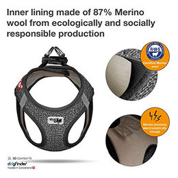 Curli Hundegeschirr Vest Harness Merino Schwarz XS – Bild 1 von 4