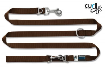Produktbild von Curli Hundeleine aus Nylon verstellbar Braun 200x1,5cm - 200 cm