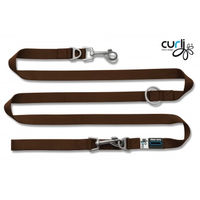 Produktbild von Curli Hundeleine aus Nylon verstellbar Braun 200x1,5cm - 200 cm