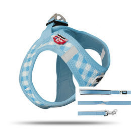 Curli Vest Geschirr Puppy Set Step-in Brustgeschirr für Welpen in Skyblue-Caro Größe XS – Bild 1 von 1