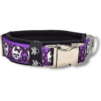Produktbild von D by E Couture Hunde-Halsband Lilac Skulls aus Polypropylen wasserabweisend und verstellbar