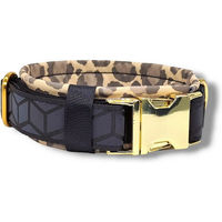 Produktbild von D by E Couture Hundehalsband Golden Leopard III reflektierend gepolstert und wasserabweisend aus Polypropylen in Schwarz Bunt Größe M