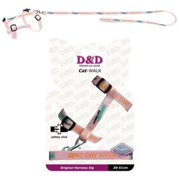 Produktbild von D&D Cat-WALK Katzengarnitur Geschirr und Leine in Rosa Größe L für Katzen