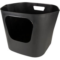 Produktbild von D&D Dean Offene Katzentoilette Schalentoilette aus Kunststoff Schwarz 54,5 x 44 x 40,5 cm