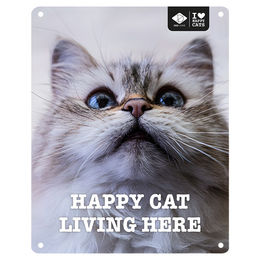 D&D Home D&D Schild I Love Happy Cats Living Here 20x25 cm für Katzenliebhaber – Bild 1 von 2