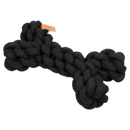 D&D Home Dente Hundespielzeug Knochen Spielseil aus Baumwolle Schwarz Größe S - 19 cm – Bild 1 von 3