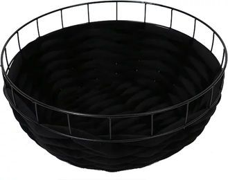 D&D Home Ferry Katzenkorb aus Metall mit Fleece in Schwarz Größe S – Bild 1 von 2